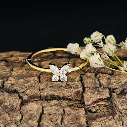 Lab Created CVD Diamond Dainty Butterfly Ring