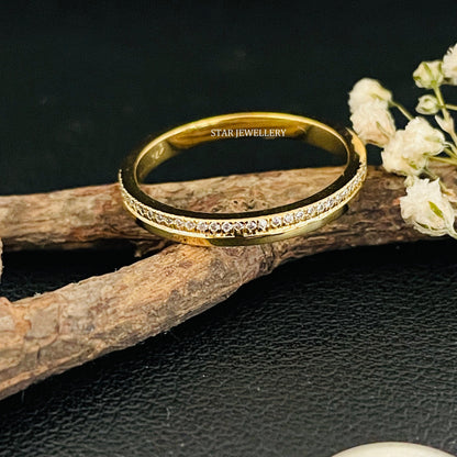 Solid Gold Pave Set Diamond Ring