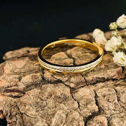 Solid Gold Pave Set Diamond Ring