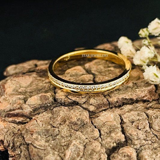 Solid Gold Pave Set Diamond Ring