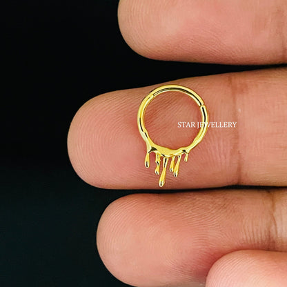 Solid Gold Lava Septum Piercing