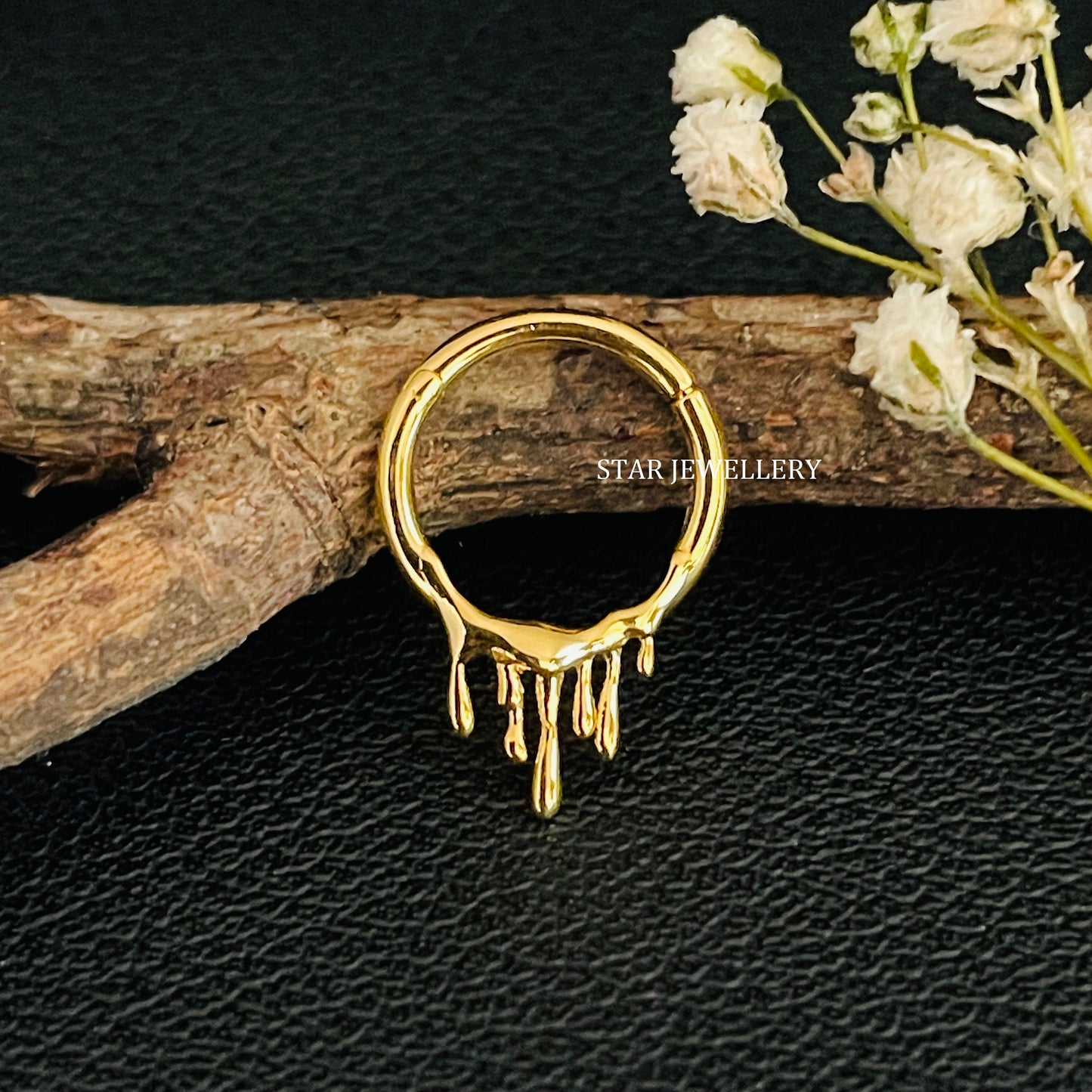 Solid Gold Lava Septum Piercing