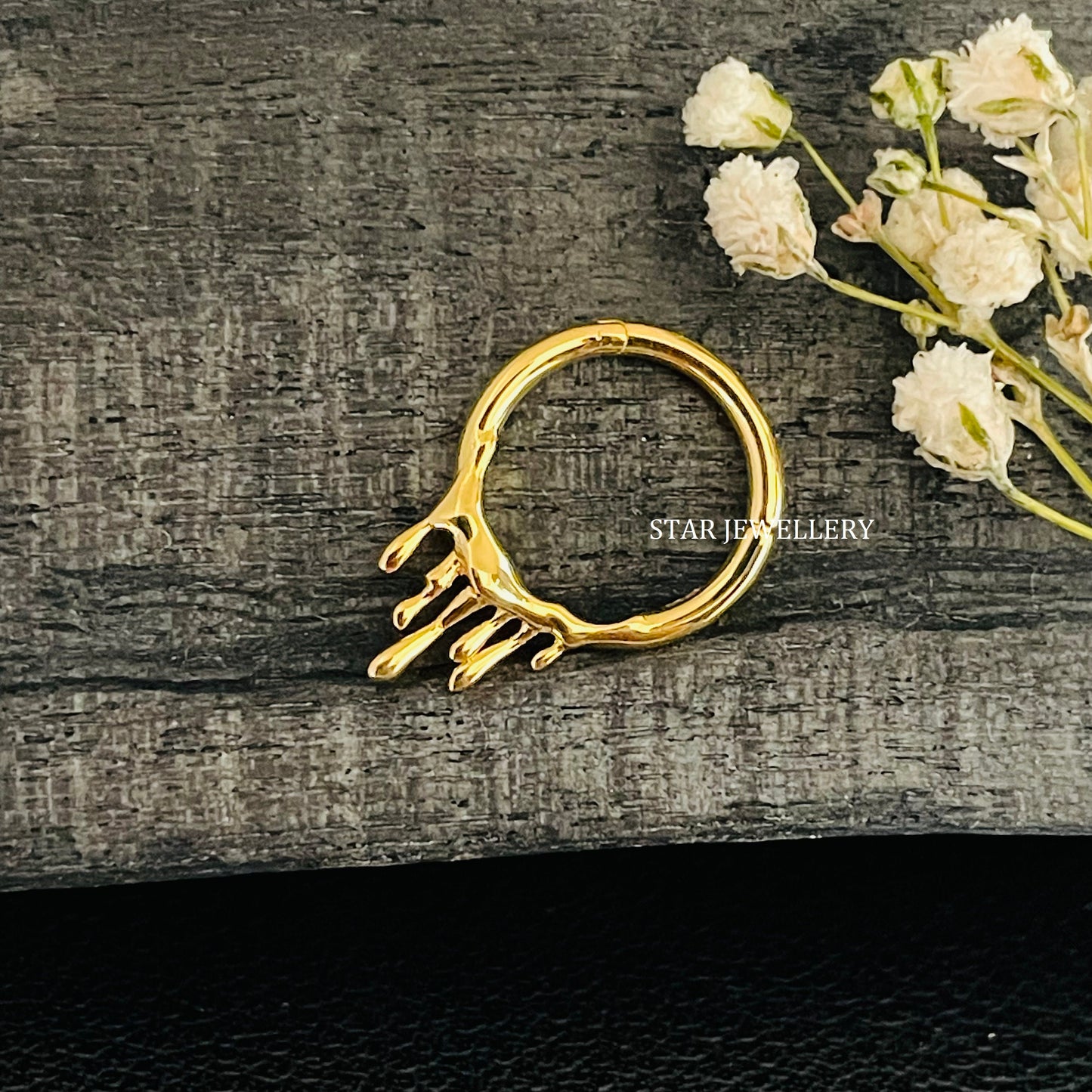 Solid Gold Lava Septum Piercing
