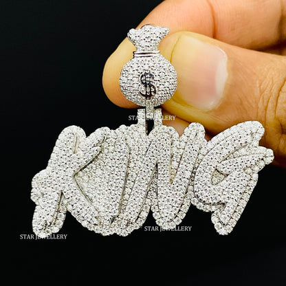 Custom Letter Name VVS Moissanite Icedout Pendant