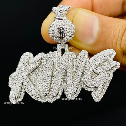 Custom Letter Name VVS Moissanite Icedout Pendant