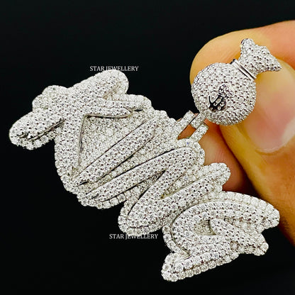 Custom Letter Name VVS Moissanite Icedout Pendant