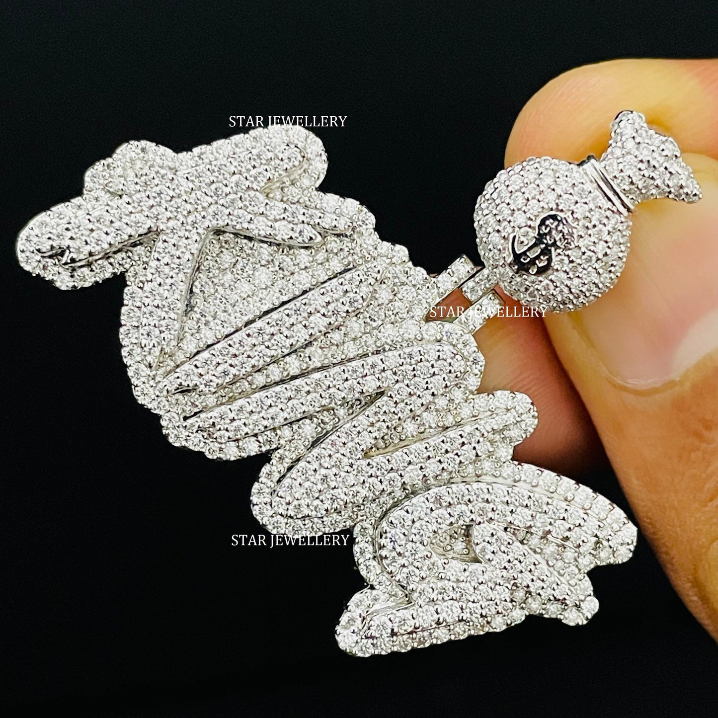 Custom Letter Name VVS Moissanite Icedout Pendant
