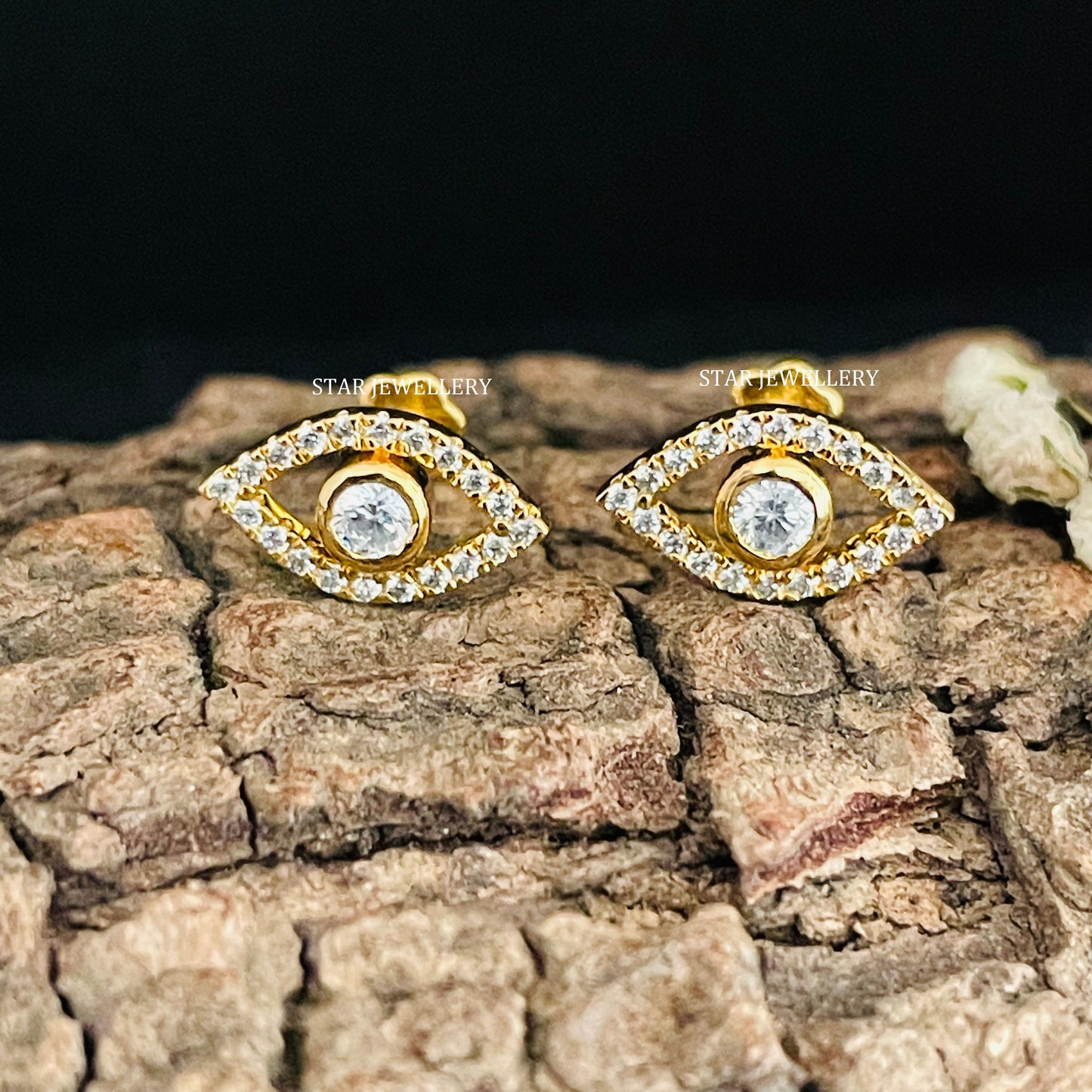 Natural Diamond Evil Eye Ear Piercing