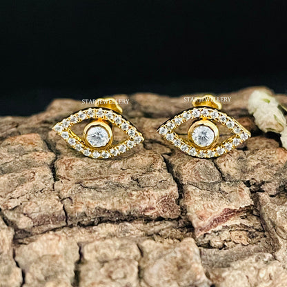 Natural Diamond Evil Eye Ear Piercing