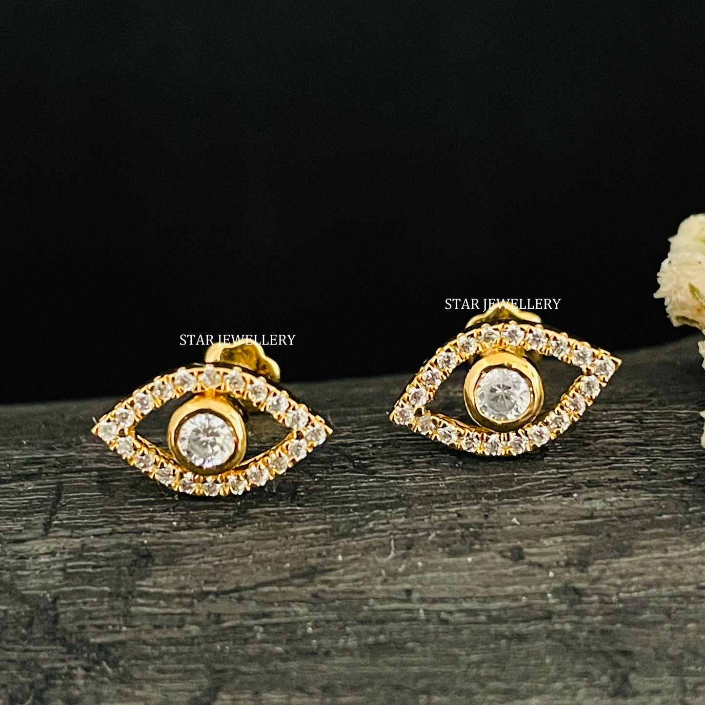 Natural Diamond Evil Eye Ear Piercing