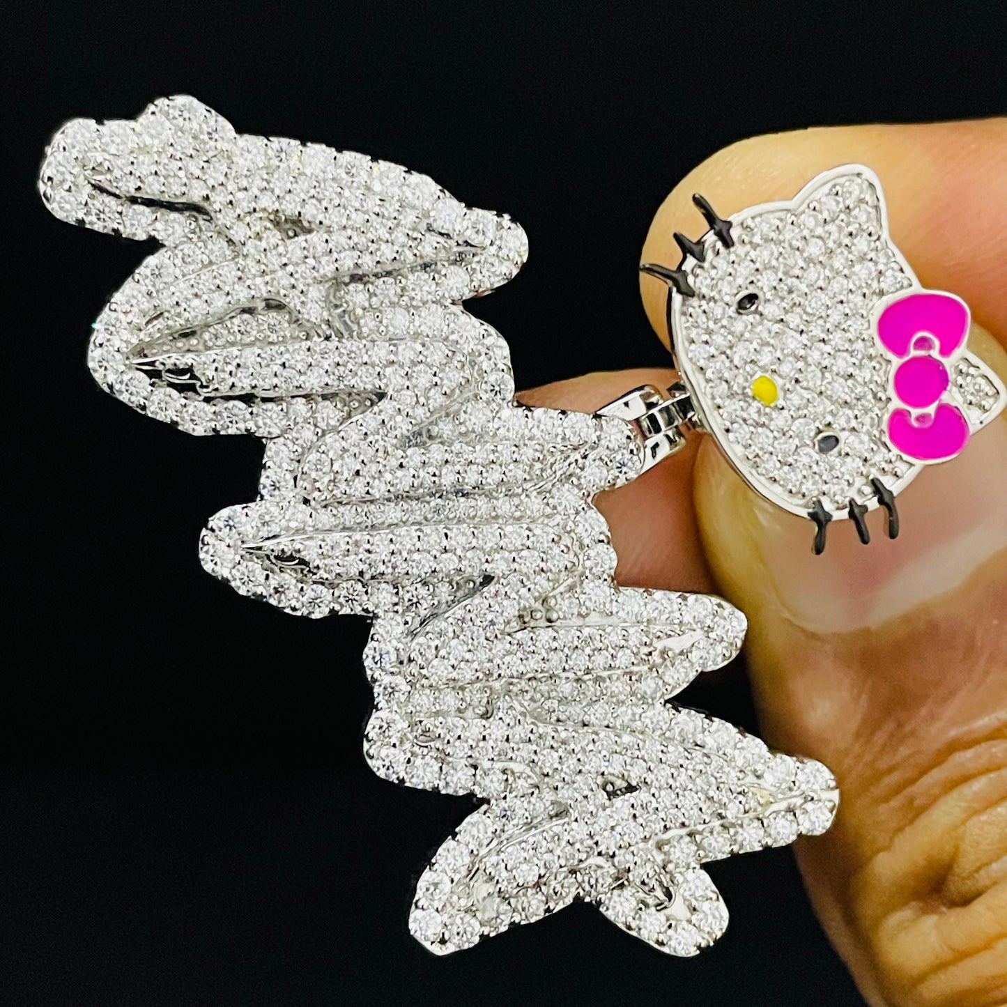VVS Moissanite Pendant with Custom Kitty Bail
