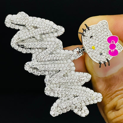VVS Moissanite Pendant with Custom Kitty Bail