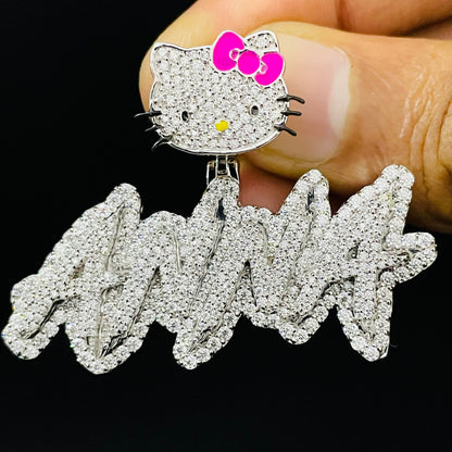 VVS Moissanite Pendant with Custom Kitty Bail
