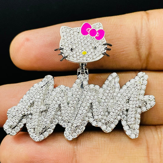 VVS Moissanite Pendant with Custom Kitty Bail