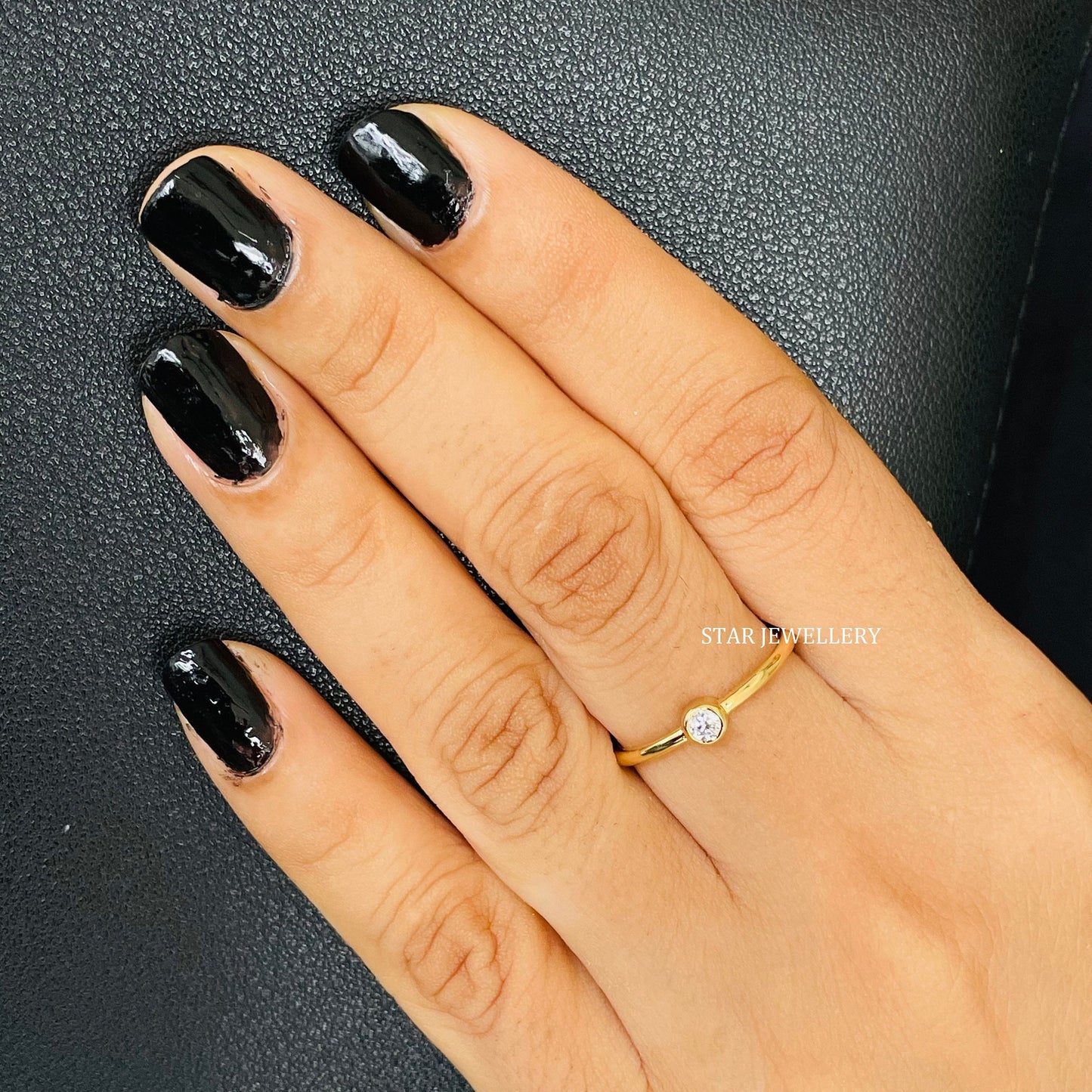 Minimalist Bezel Set Diamond Ring
