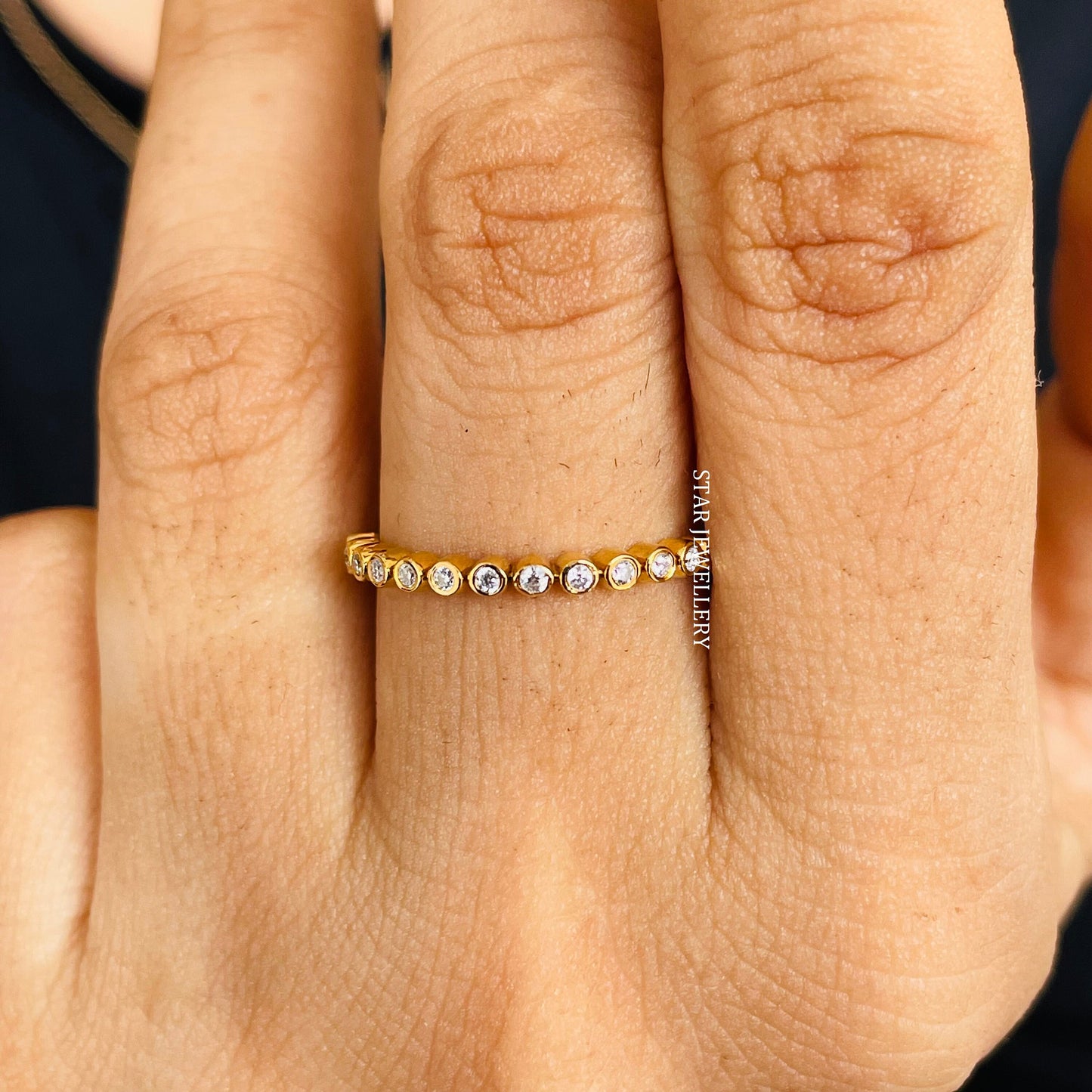 Bezel Set Diamond Thin Eternity Ring