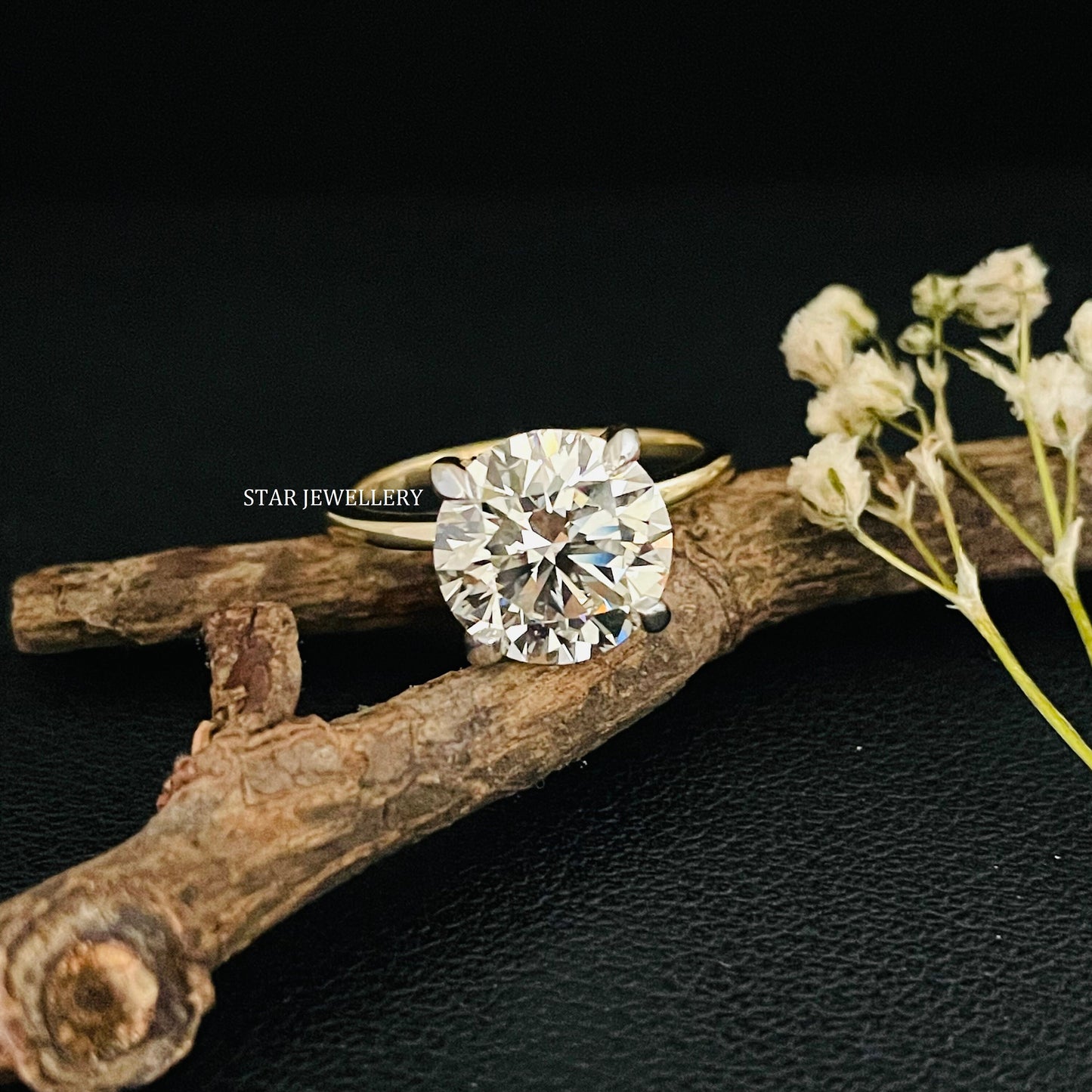 3.00 Ct Brilliant Round Cut CVD Diamond Hidden Halo Solitaire Engagement Ring