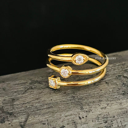 Diamond Open Wrap Around Ring