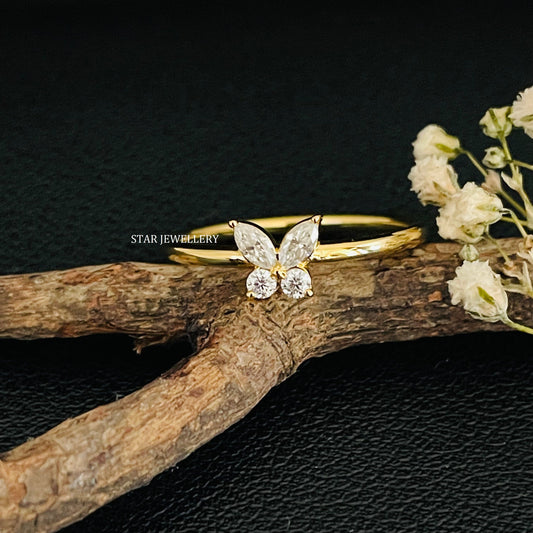 Lab Created CVD Diamond Dainty Butterfly Ring
