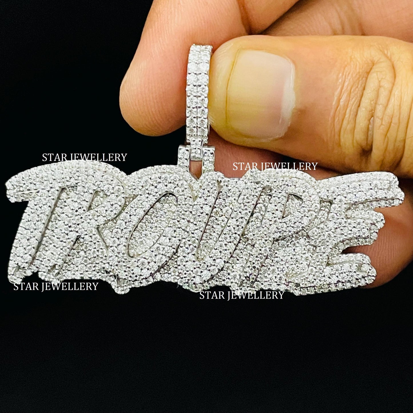 VVS Moissanite Icedout Pendant with Custom Bail