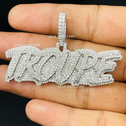 VVS Moissanite Icedout Pendant with Custom Bail