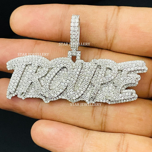 VVS Moissanite Icedout Pendant with Custom Bail