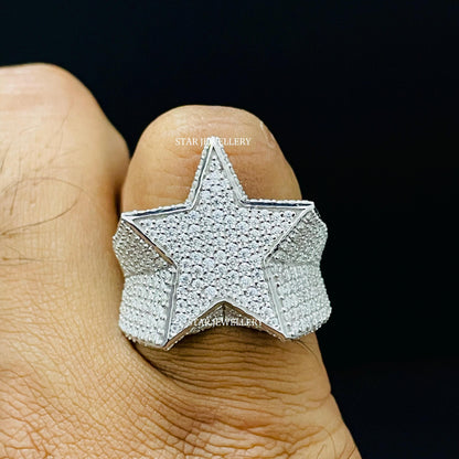 Unisex VVS Moissanite STAR Ring