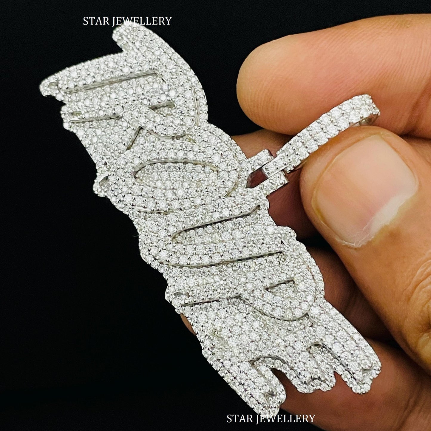 VVS Moissanite Icedout Pendant with Custom Bail