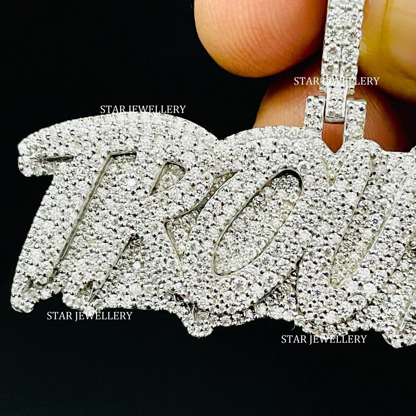VVS Moissanite Icedout Pendant with Custom Bail