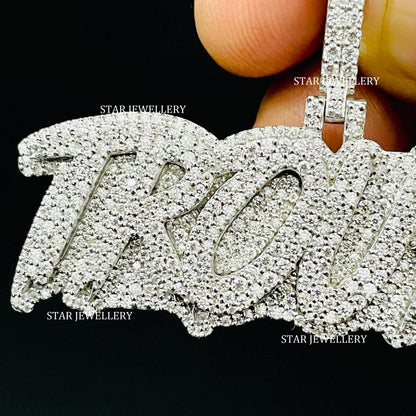 VVS Moissanite Icedout Pendant with Custom Bail
