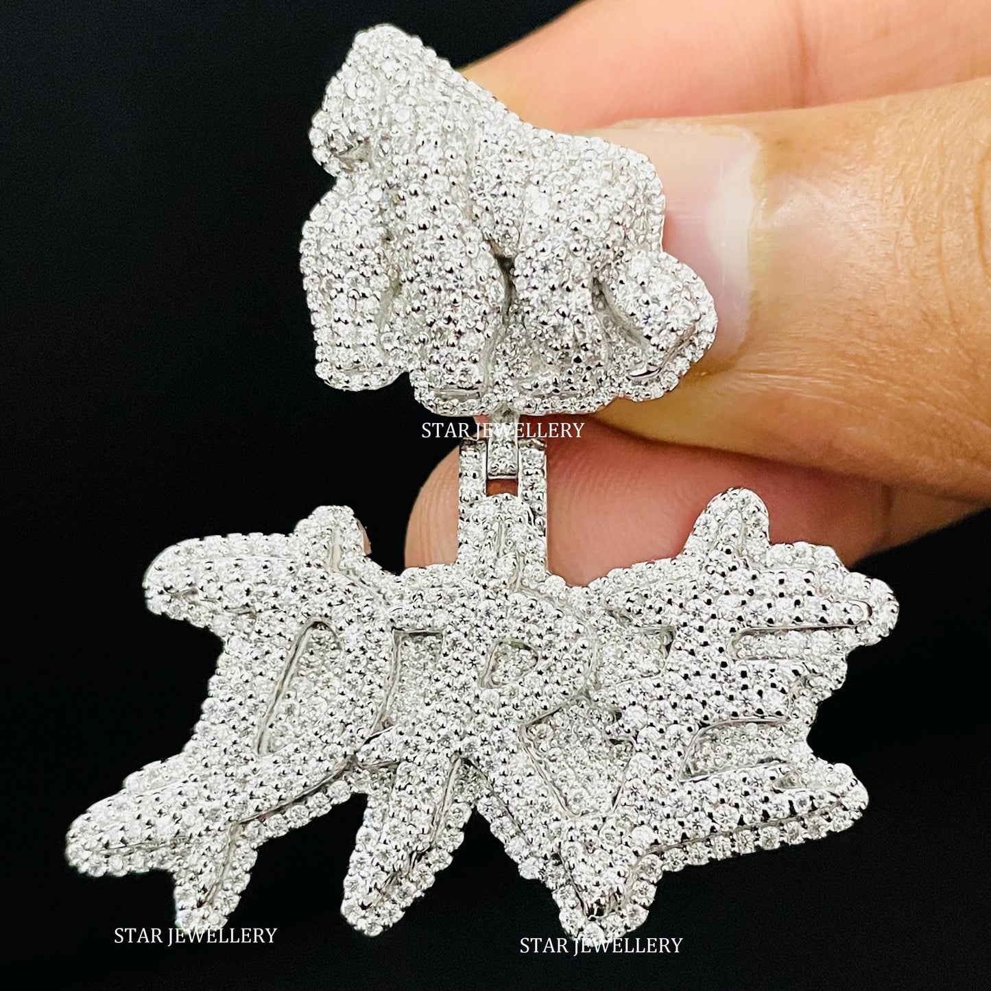 VVS Moissanite Custom Letter Pendant with APE Bail