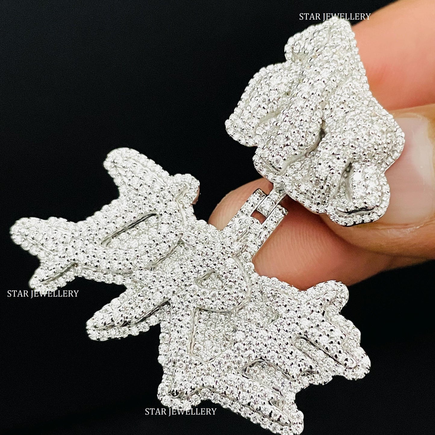 VVS Moissanite Custom Letter Pendant with APE Bail