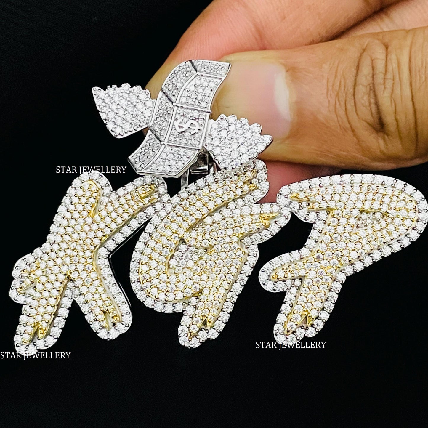 VVS Moissanite Two Tone Custom Pendant