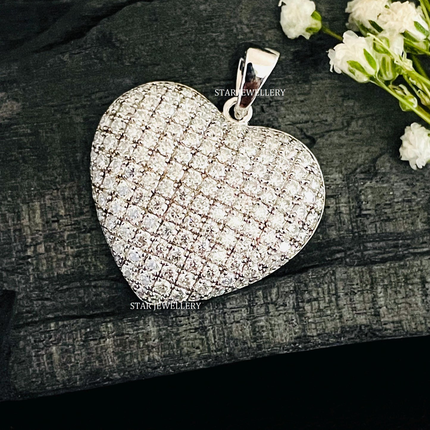 Natural Diamond Bridal Heart Pendant