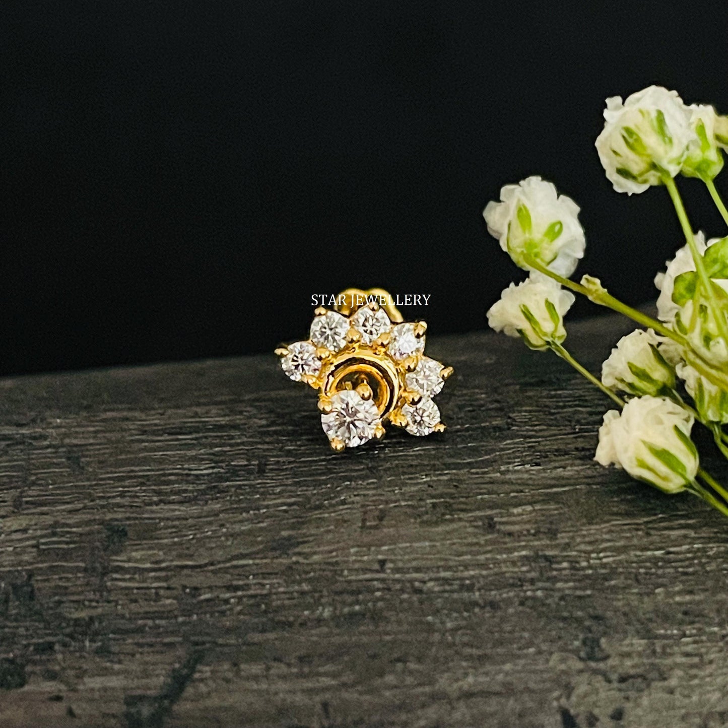 Lab Grown Diamond Crescent Moon Ear Piercing