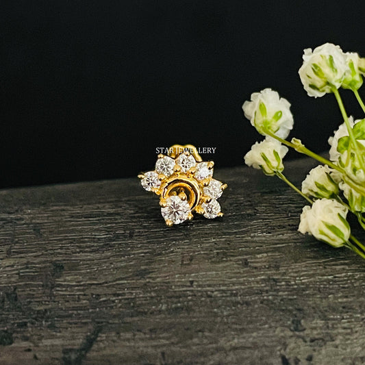 Lab Grown Diamond Crescent Moon Ear Piercing