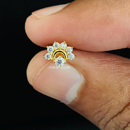 Lab Grown Diamond Crescent Moon Ear Piercing