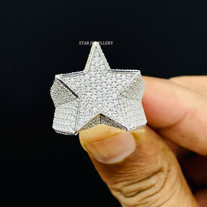 Unisex VVS Moissanite STAR Ring