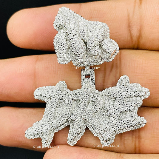 VVS Moissanite Custom Letter Pendant with APE Bail