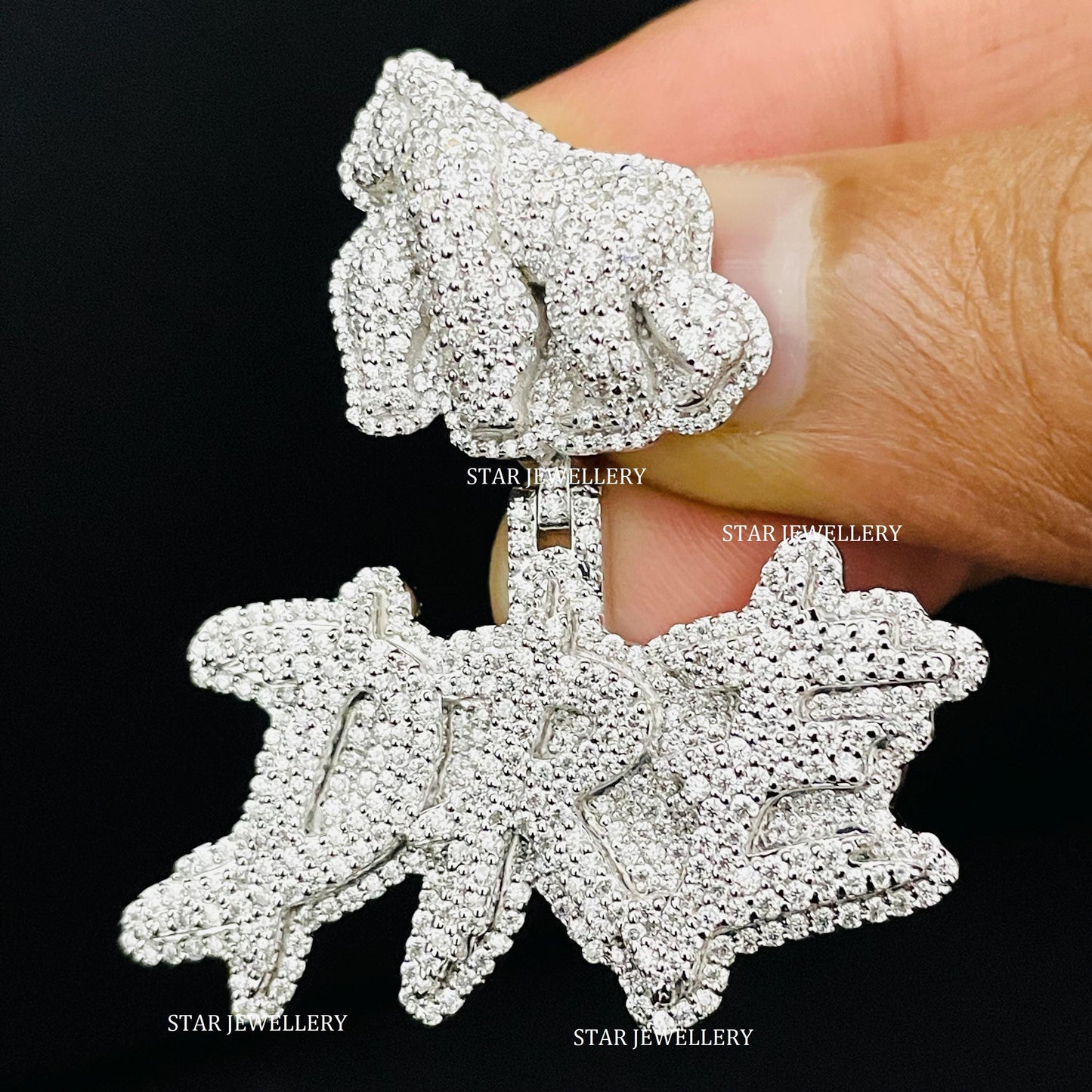 VVS Moissanite Custom Letter Pendant with APE Bail