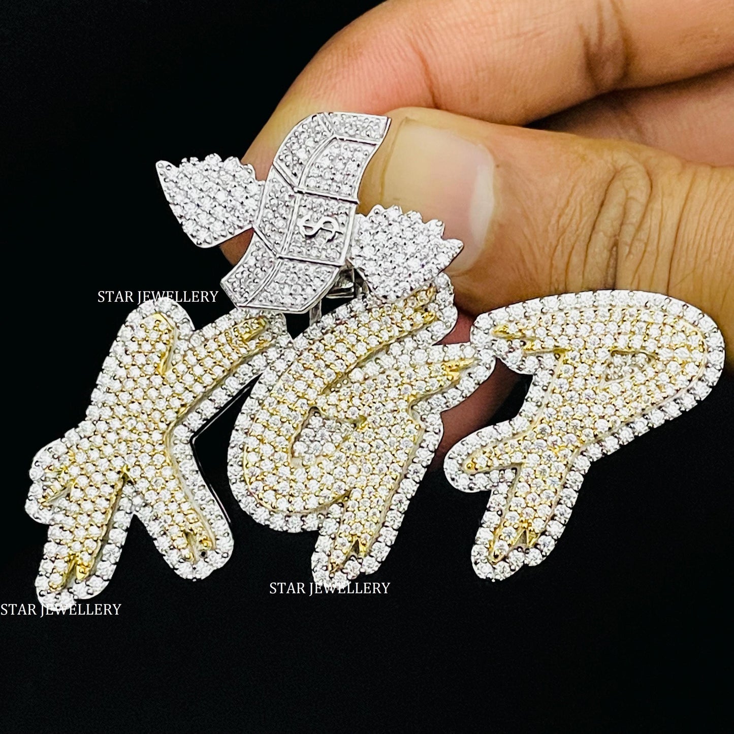 VVS Moissanite Two Tone Custom Pendant