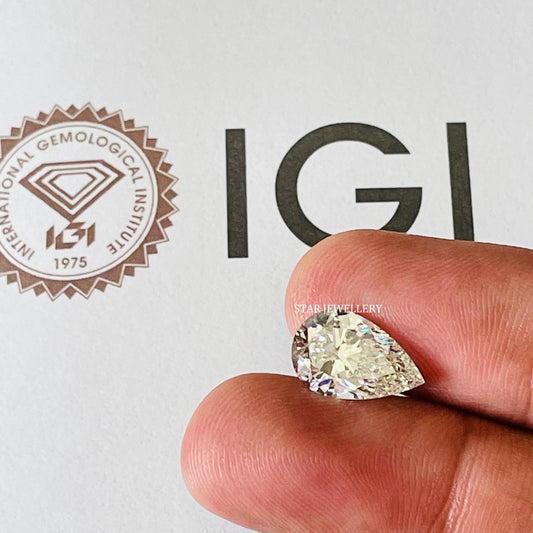 4.00 Ct Pear Cut CVD Lab Grown IGI Certified Diamond
