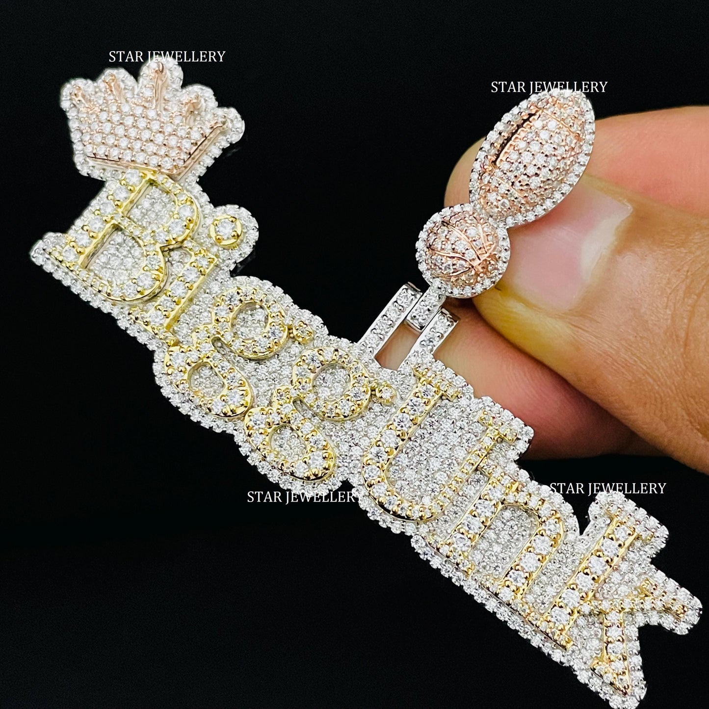 Custom Letter Name VVS Moissanite Icedout Pendant