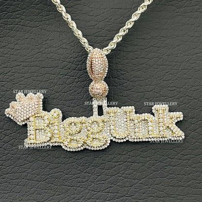 Custom Letter Name VVS Moissanite Icedout Pendant