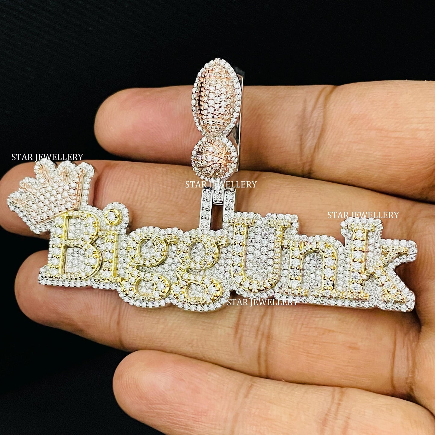 Custom Letter Name VVS Moissanite Icedout Pendant