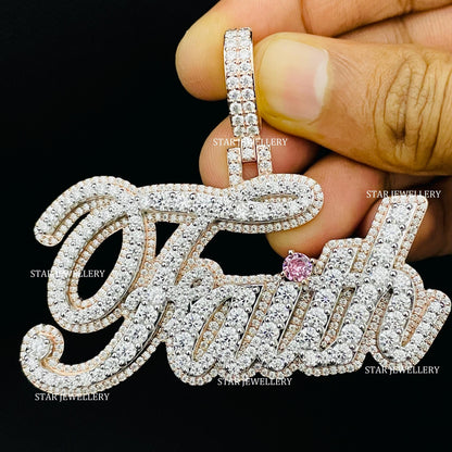 VVS Moissanite Custom Icedout Pendant for her