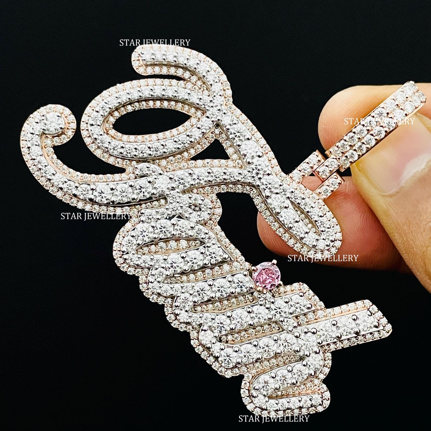 VVS Moissanite Custom Icedout Pendant for her