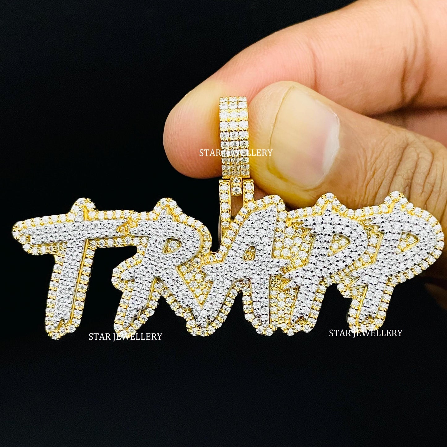 VVS Moissanite Custom Letter Icedout Pendant