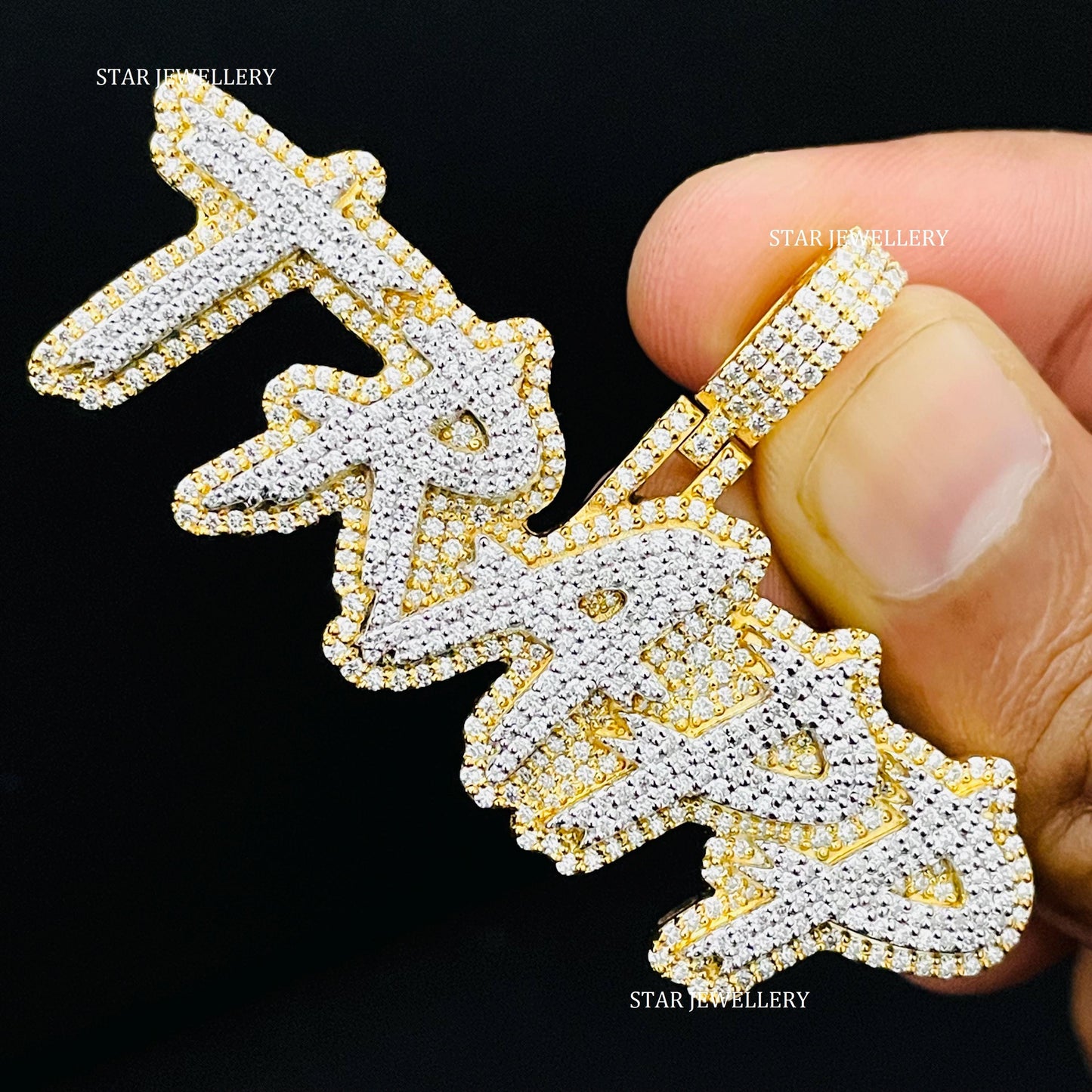 VVS Moissanite Custom Letter Icedout Pendant