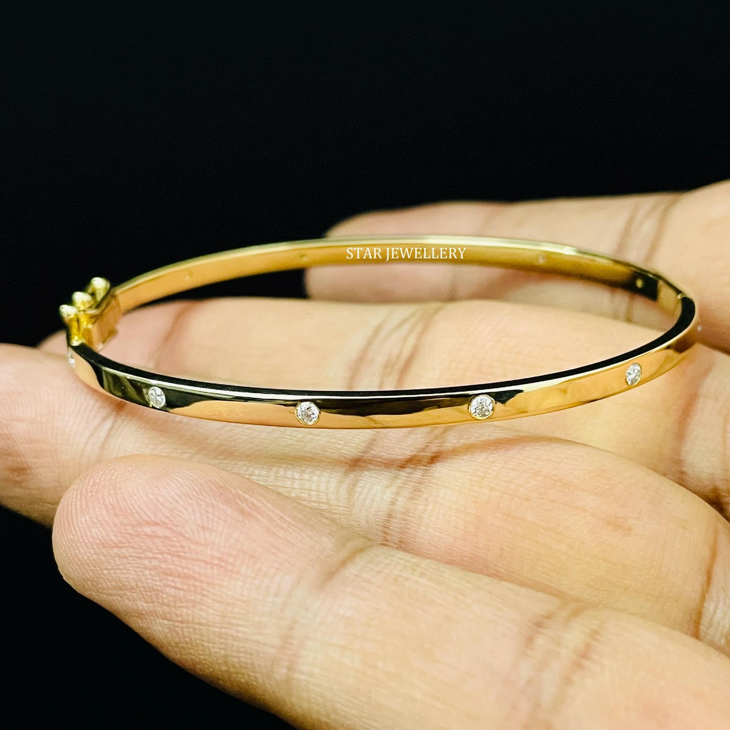 Flush Set Natural Diamond Bridal Bracelet